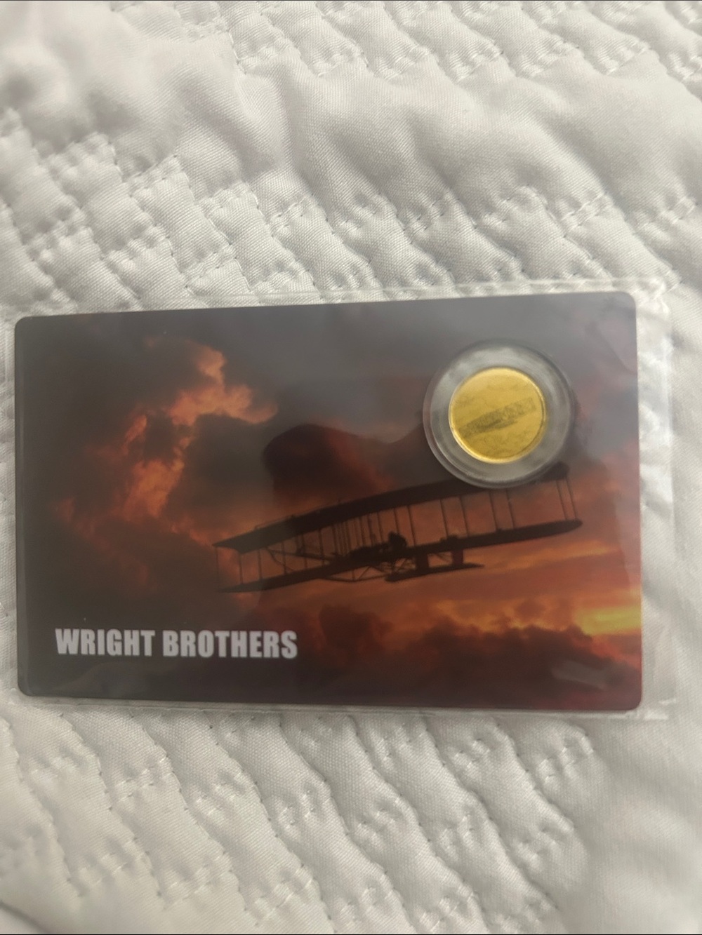 Wright Brothers Commemorative Gold Coin Card - Brown/Gold